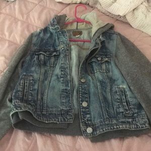 Jean Jacket With Plush Sleeves✨